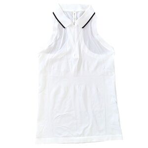 NWOT Athleta Momentum Seamless Polo Tank Sleeveless Shirt in Bright White New